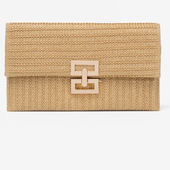 Woven Clutch Flap Straw Handbags - Picture 1 of 7